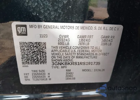 2024 Chevrolet Blazer Awd Rs from USA, damaged, VIN 3GNKBKRS1RS191735